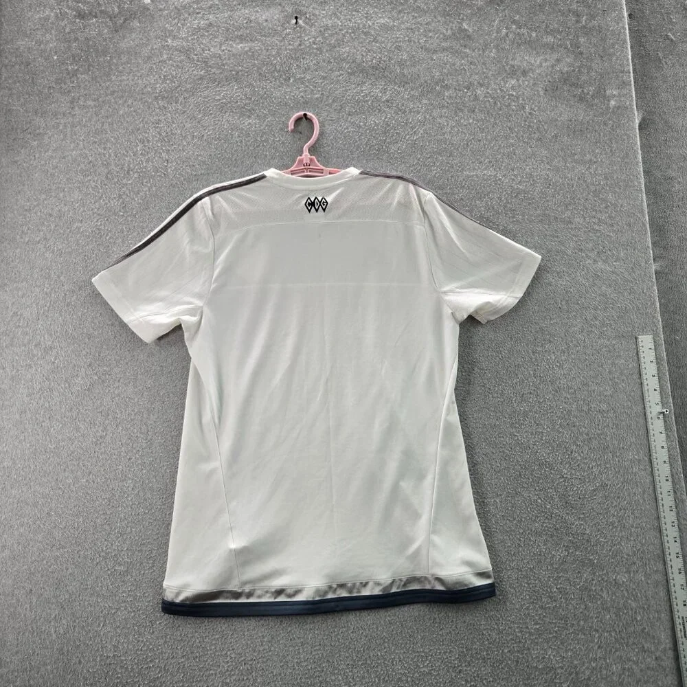 Club Deportivo Guadalajara‎ Men Shirt L White Logo Embroidery Adidas Striped